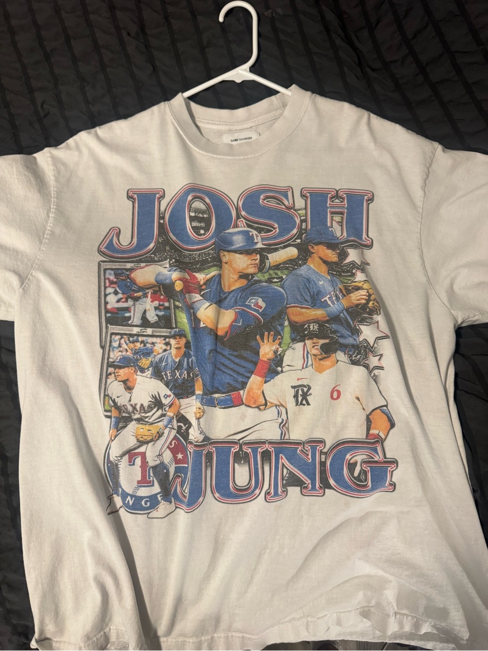 White Graphic Baseball Tribute T-Shirt - Josh Jung GameChanger LA XXL